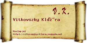 Vitkovszky Klára névjegykártya
